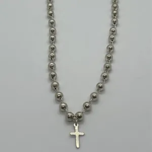 COLAR PRATA 925 CHOCKER ESFERAS E CRUZ