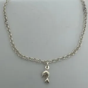 TORNOZELEIRA PRATA 925 PINGENTE DE GOLFINHO