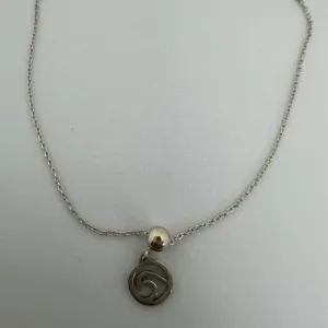 TORNOZELEIRA PRATA 925 PINGENTE ONDA