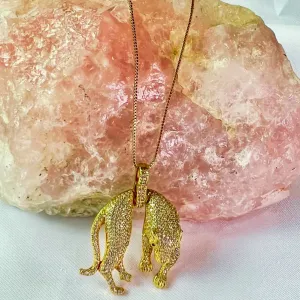 COLAR PANTERA CRAVEJADO ZIRCONIAS BRANCA