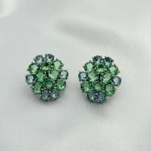 BRINCO CRISTAIS BERILO E AGUA MARINHA - BANHO RÓDIO BRANCO