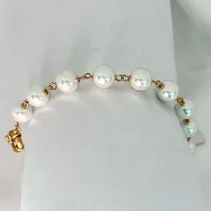PULSEIRA PEROLAS - BANHO OURO 18K