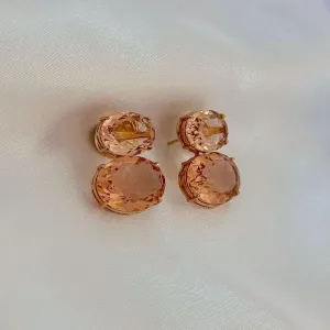 BRINCO PEDRA PENDULO - BANHO OURO 18K