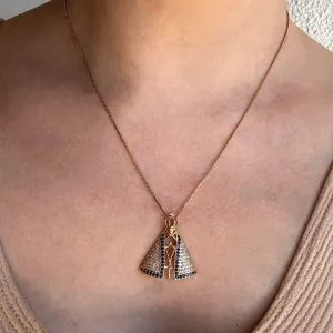 COLAR NOSSA SENHORA APARECIDA - CRAVEJADO EM ZIRCONIAS - BANHO DE OURO 18K
