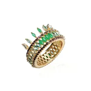 ALIANÇA CRISTAL PONTUADA - BANHO OURO 18K