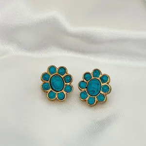 BRINCO FLOR NANO TURQUESA