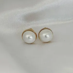 BRINCO MEIA PEROLA - BANHO OURO 18K
