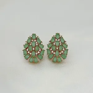 BRINCO QUARTZO VERDE - BANHO OURO 18K