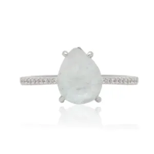 ANEL CRISTAL FUSION - CRAVEJADO DE ZIRCONIAS BRANCAS - BANHO RODIO BRANCO