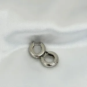 BRINCO ARGOLA GROSSA - BANHO RODIO BRANCO
