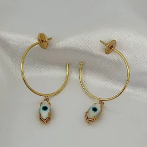 BRINCO ARGOLA - OLHO GREGO - BANHO OURO 18K