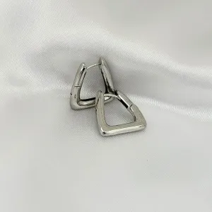 BRINCO ARGOLA QUADRADA - BANHO RODIO BRANCO