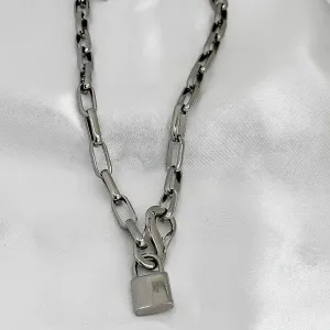 COLAR FECHO CADEADO - PRATA 925