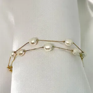 PULSEIRA PEROLAS - BANHO OURO 18K