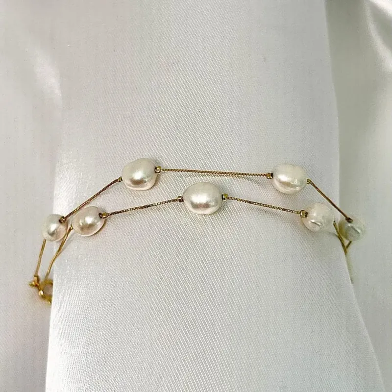PULSEIRA PEROLAS - BANHO OURO 18K