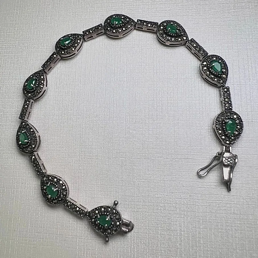 PULSEIRA MARCASSITA - BANHO RODIO NEGRO
