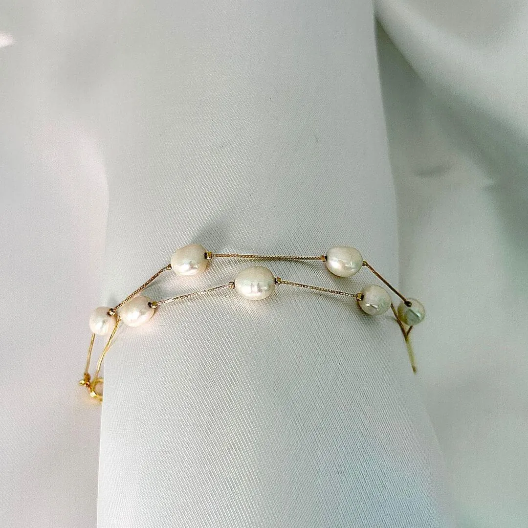 PULSEIRA PEROLAS - BANHO OURO 18K