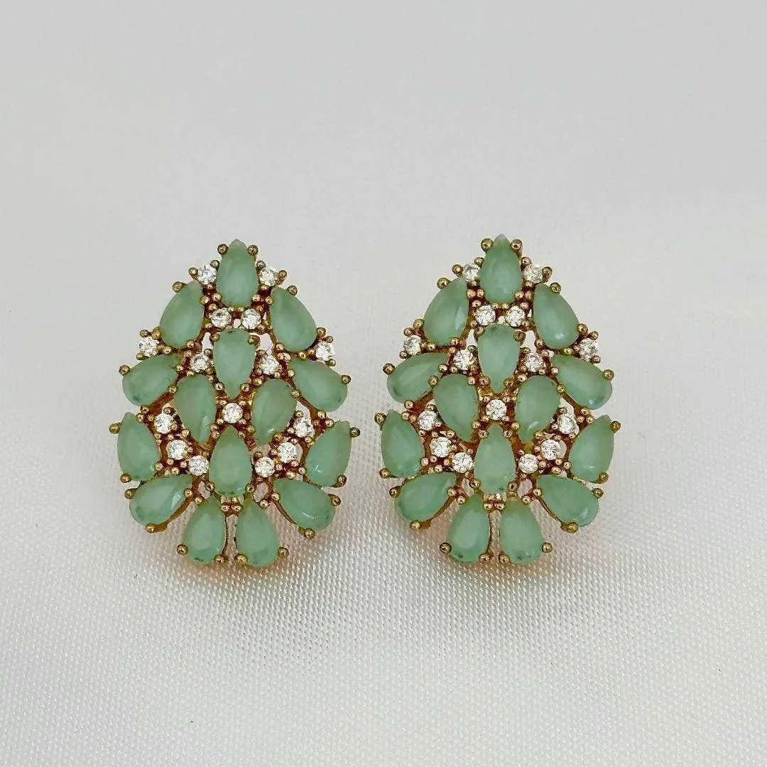 BRINCO QUARTZO VERDE - BANHO OURO 18K