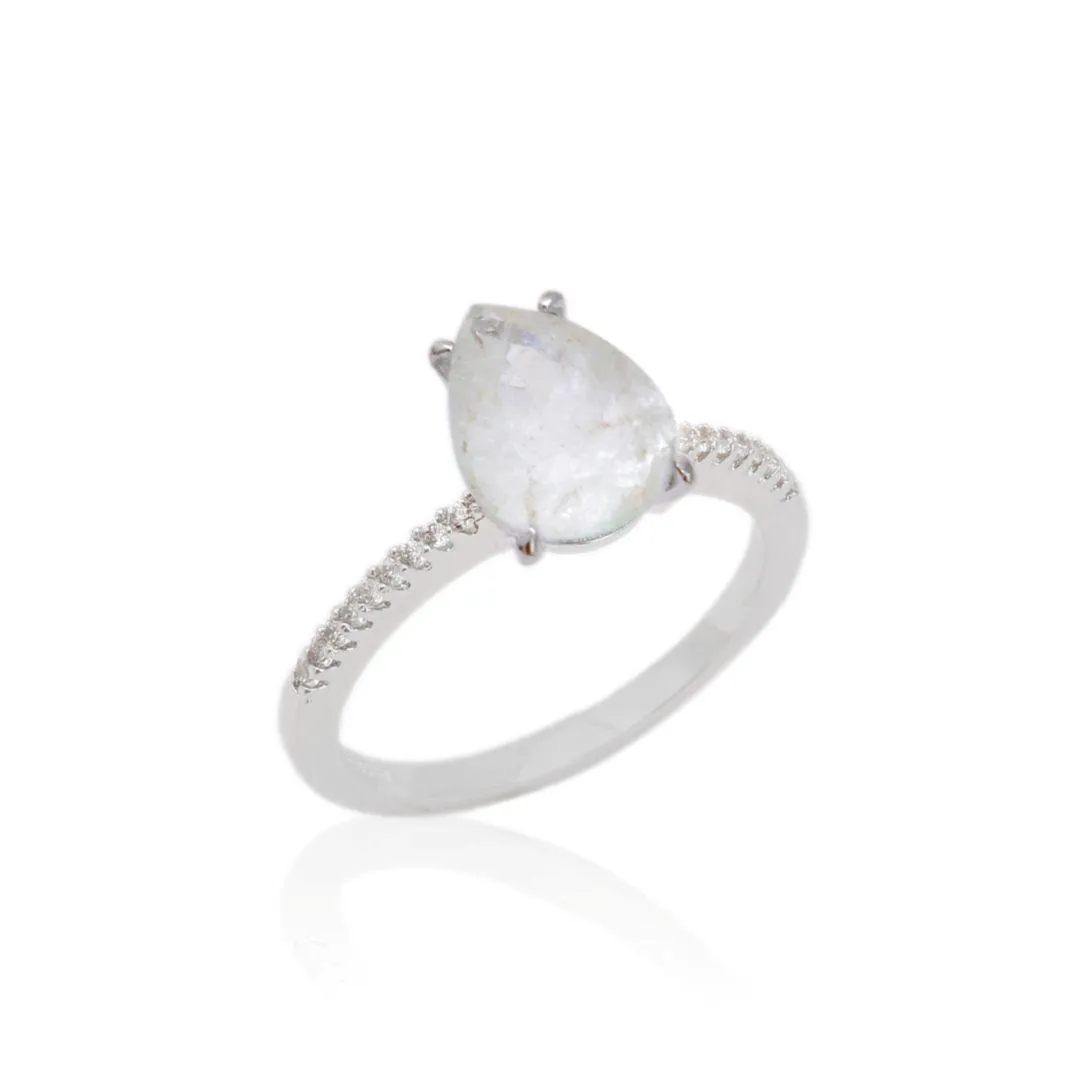 ANEL CRISTAL FUSION - CRAVEJADO DE ZIRCONIAS BRANCAS - BANHO RODIO BRANCO