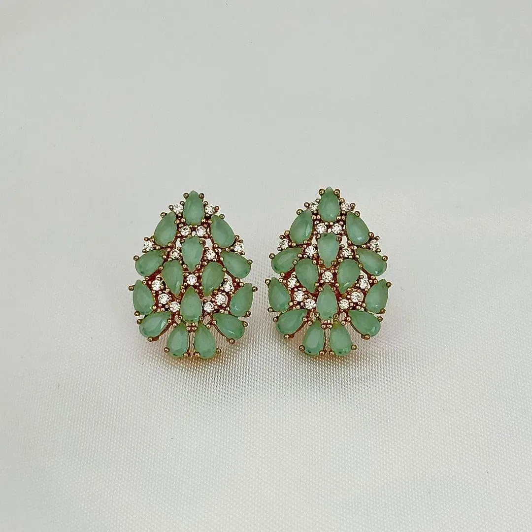 BRINCO QUARTZO VERDE - BANHO OURO 18K