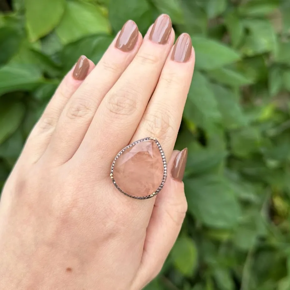 ANEL GOTA - PEDRA FUSION CRAVEJADO DE ZIRCONIA - BANHO OURO 18K