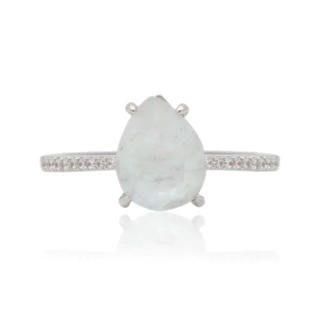 ANEL CRISTAL FUSION - CRAVEJADO DE ZIRCONIAS BRANCAS - BANHO RODIO BRANCO