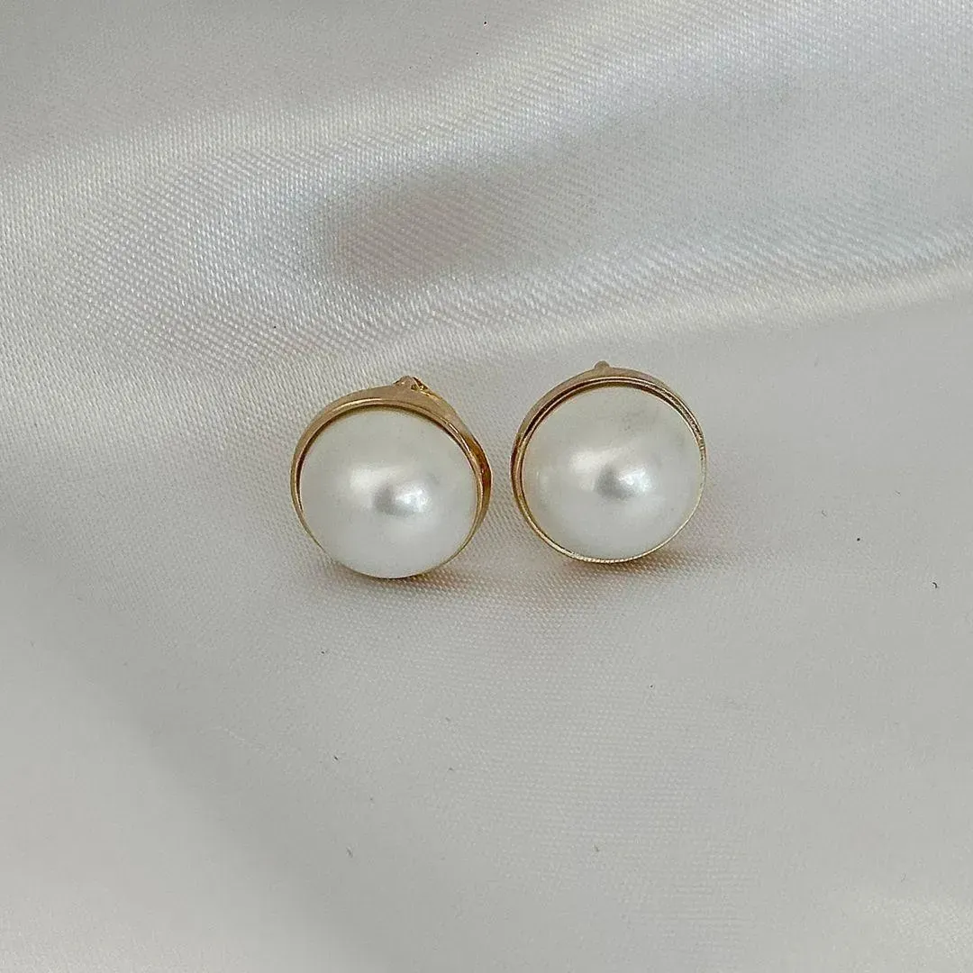 BRINCO MEIA PEROLA - BANHO OURO 18K