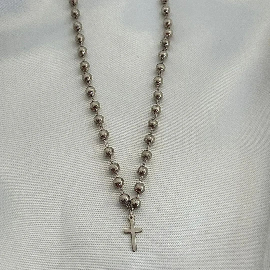 COLAR CHOCKER - ESFERAS CRUZ - PRATA 925