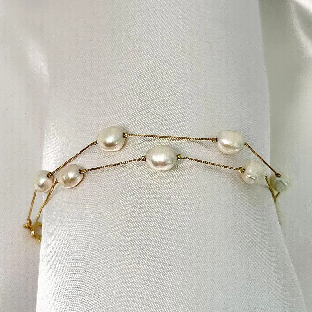 PULSEIRA PEROLAS - BANHO OURO 18K
