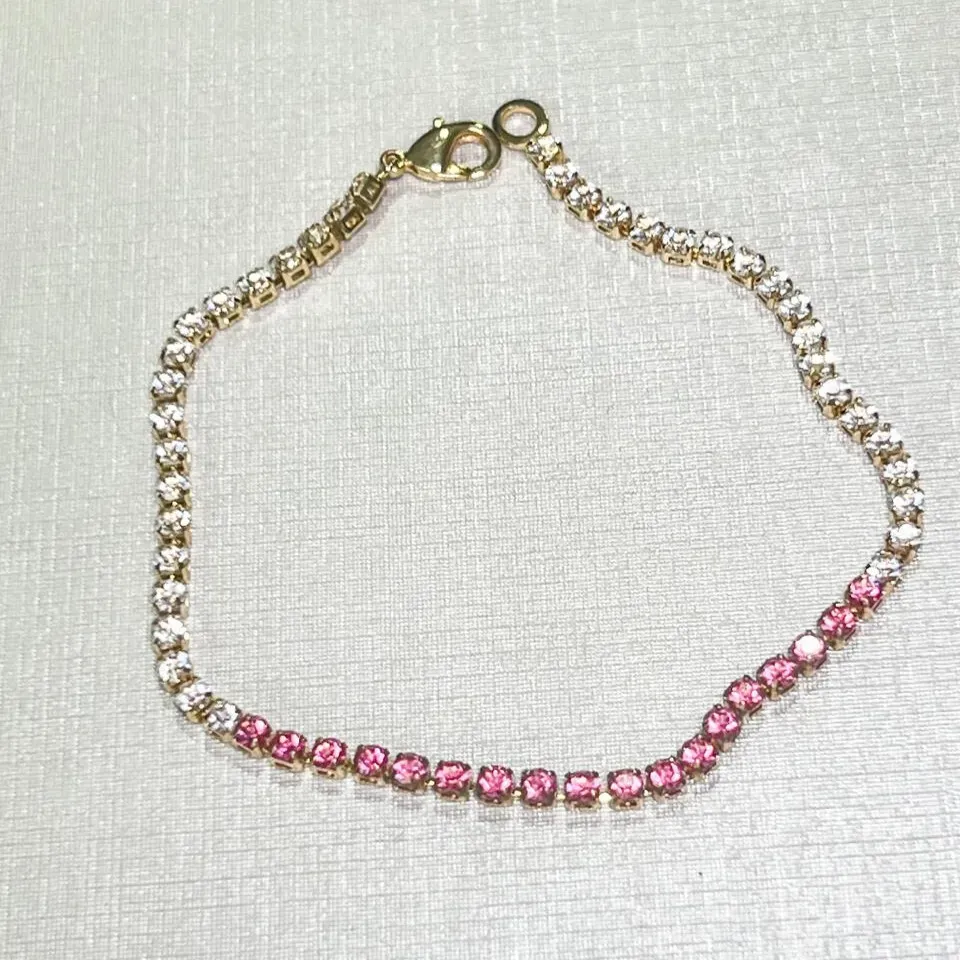 PULSEIRA ZIRCONIAS COLORIDAS - BANHO OURO 18K